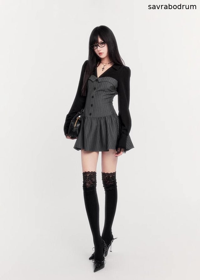 Striped Old Money Shirt Dress Set
