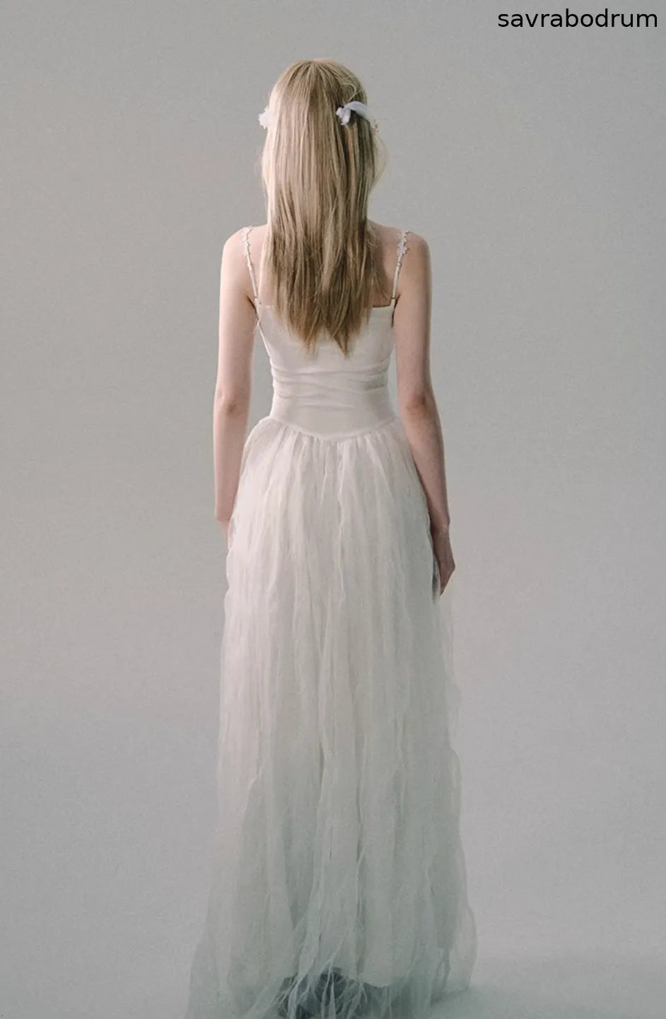 White Mesh Embroidered Slip Dress