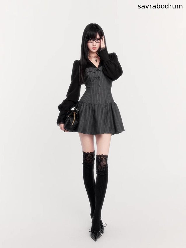 Striped Old Money Shirt Dress Set