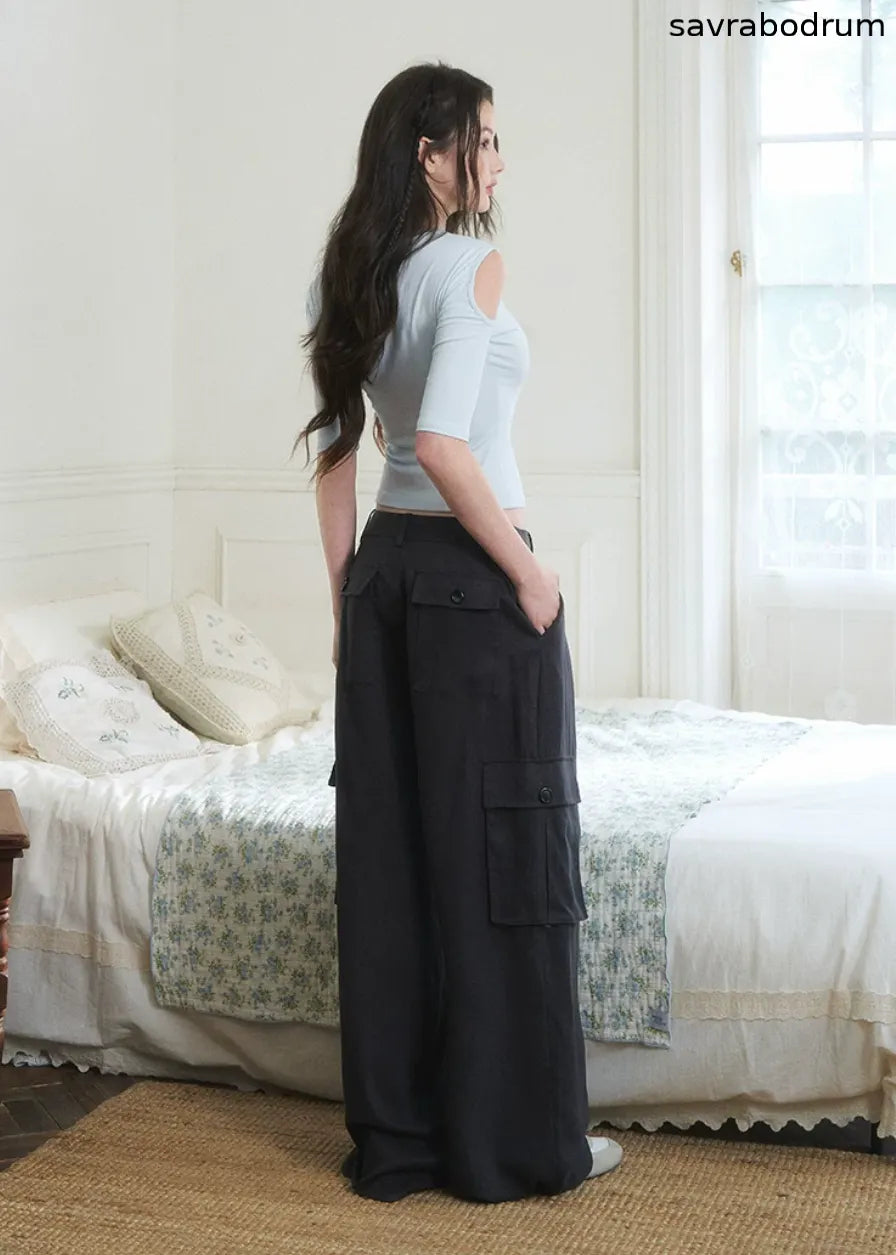 Drapey Straight-Leg Commuter Pants