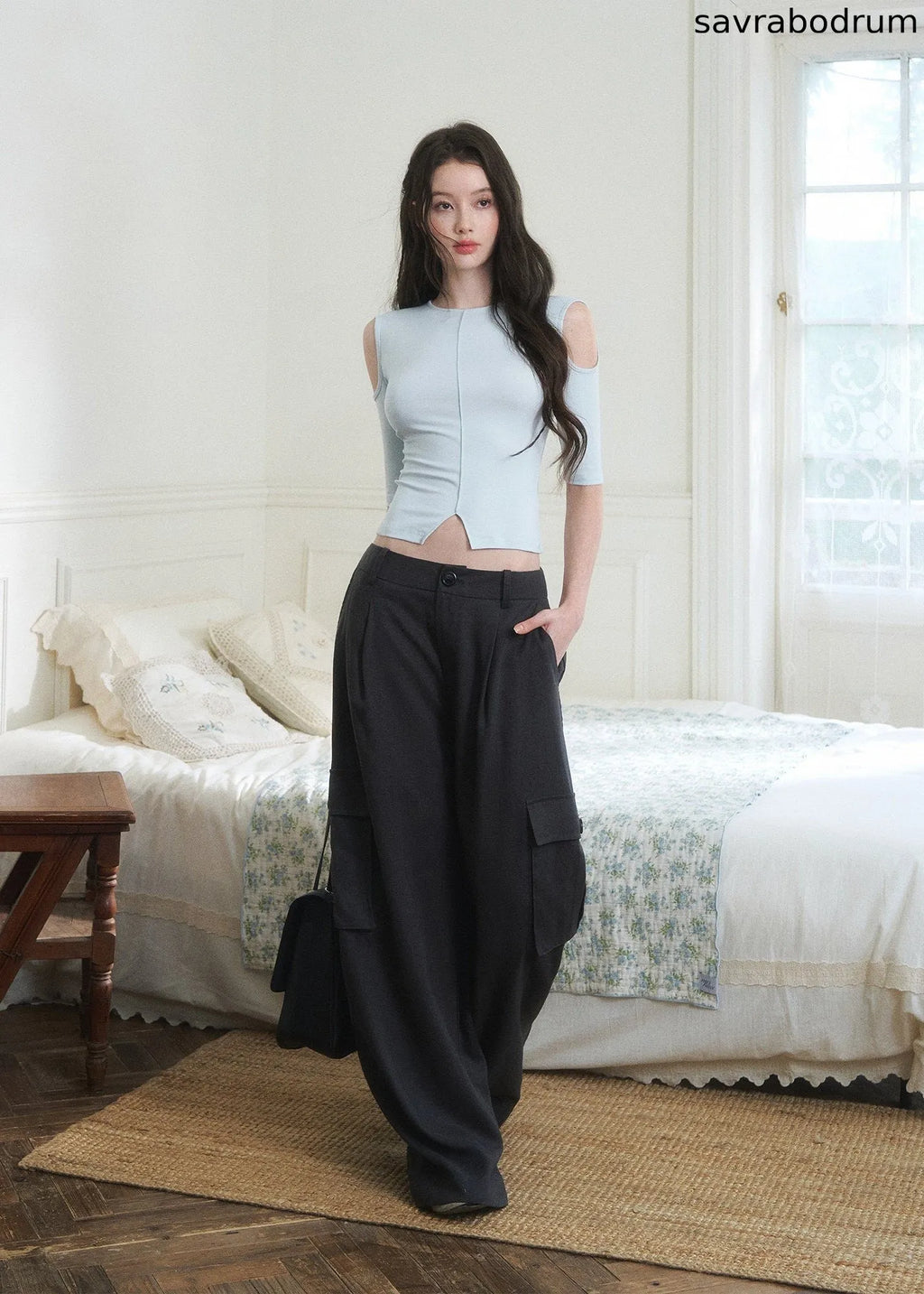 Drapey Straight-Leg Commuter Pants