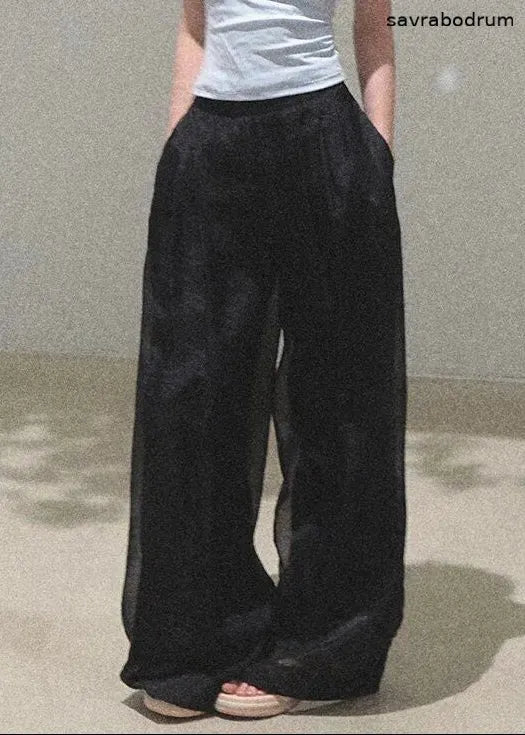 Childlike Fun Draped Mesh Wide-Leg Pants