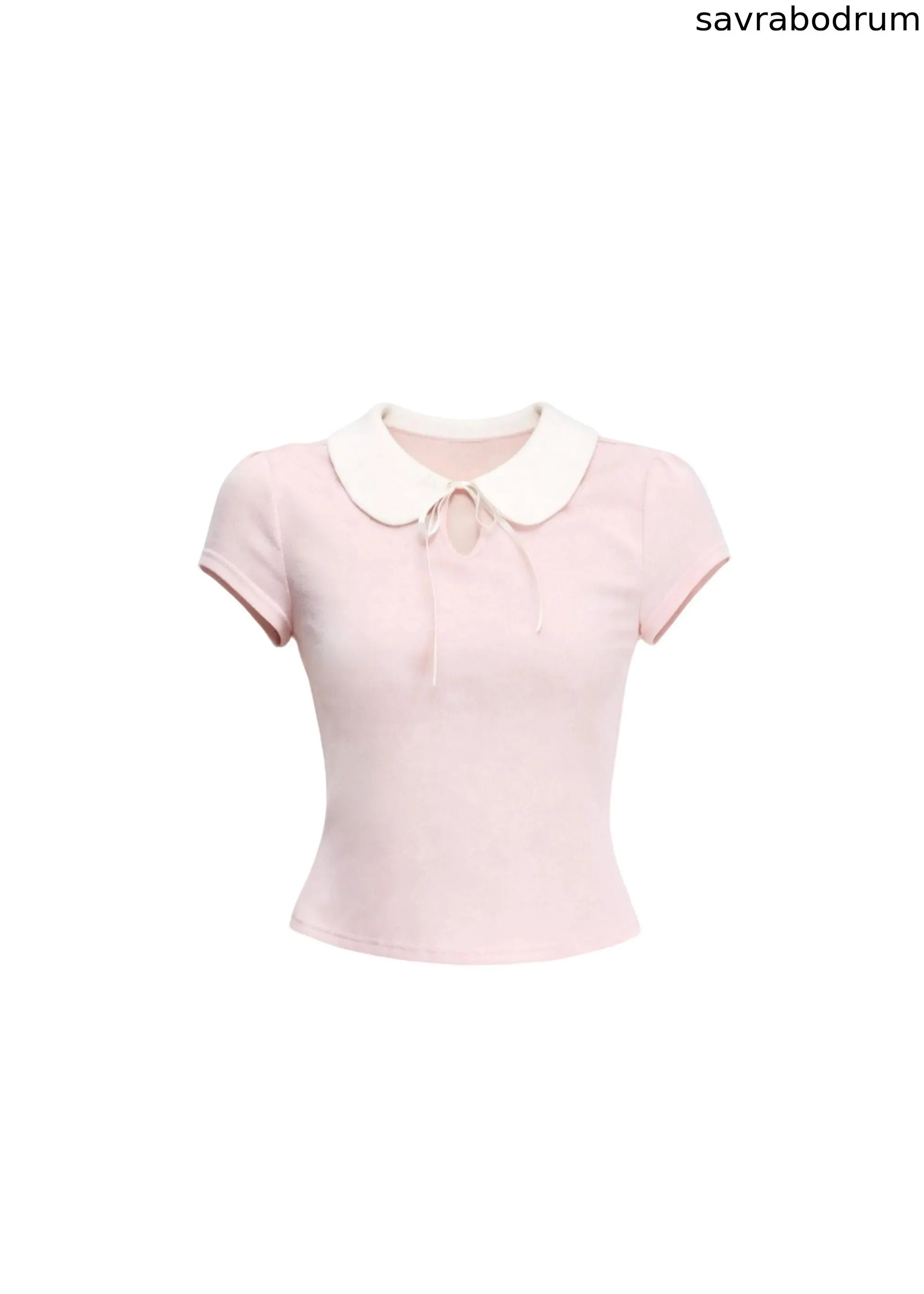 Doll Collar Slim Knit T-Shirt