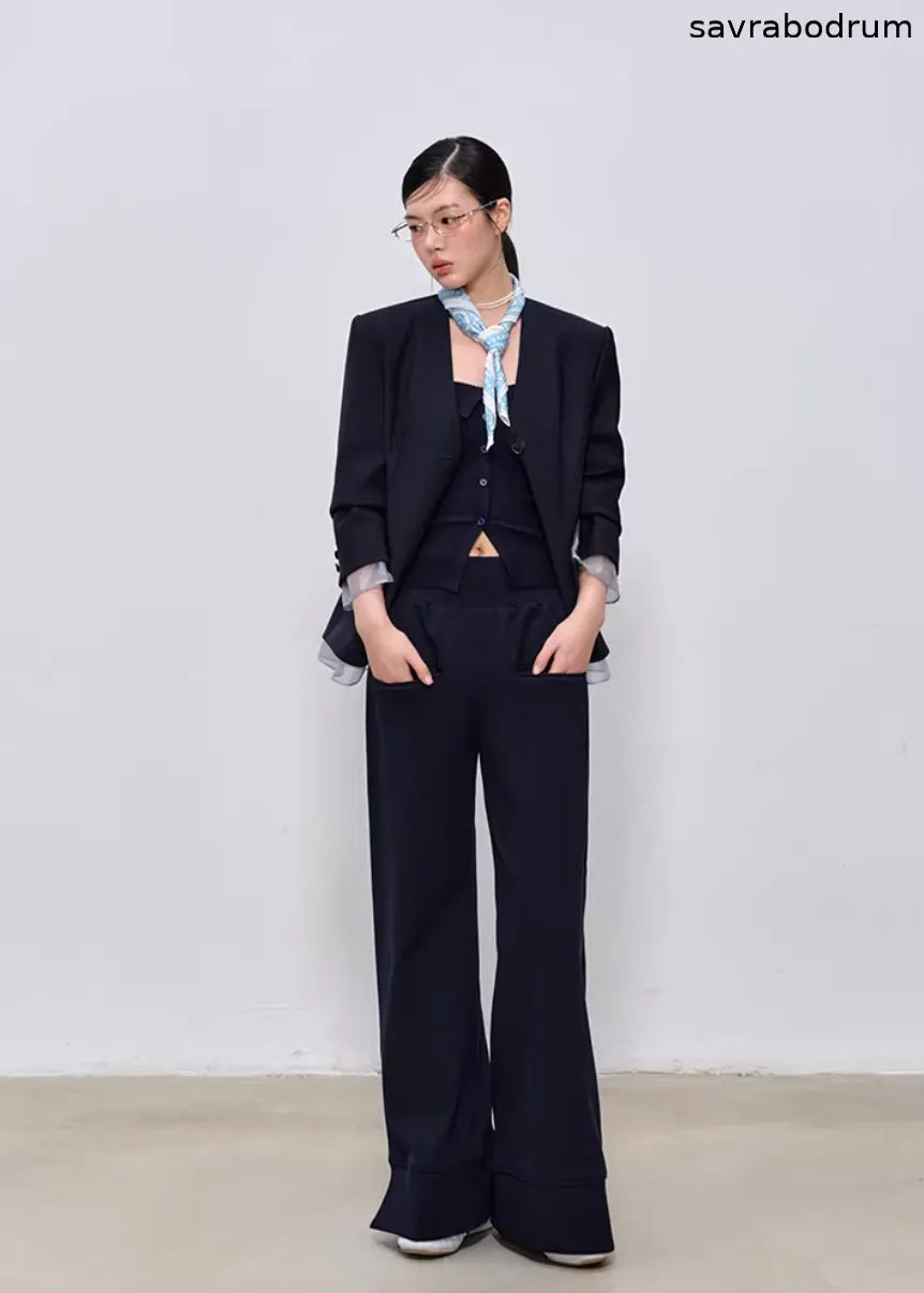 Midnight Tailored Shorts Set