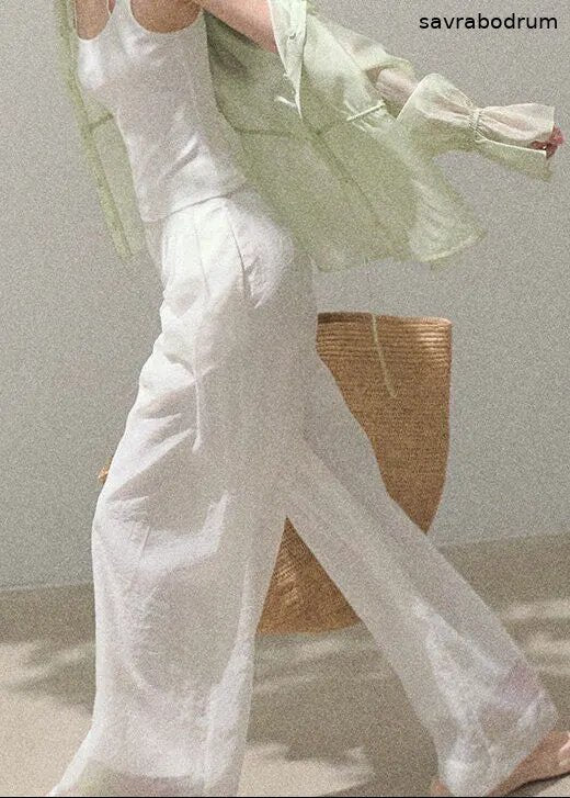 Childlike Fun Draped Mesh Wide-Leg Pants