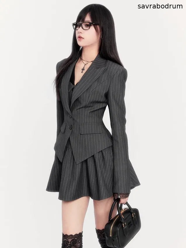 Striped Old Money Shirt Dress Set