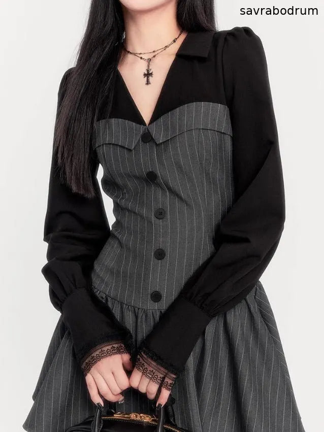 Striped Old Money Shirt Dress Set