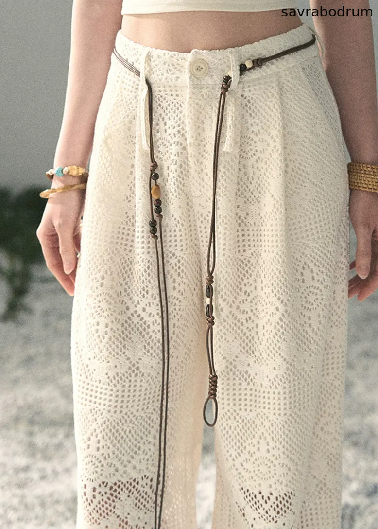 Stroll Here Openwork Wide-Leg Pants