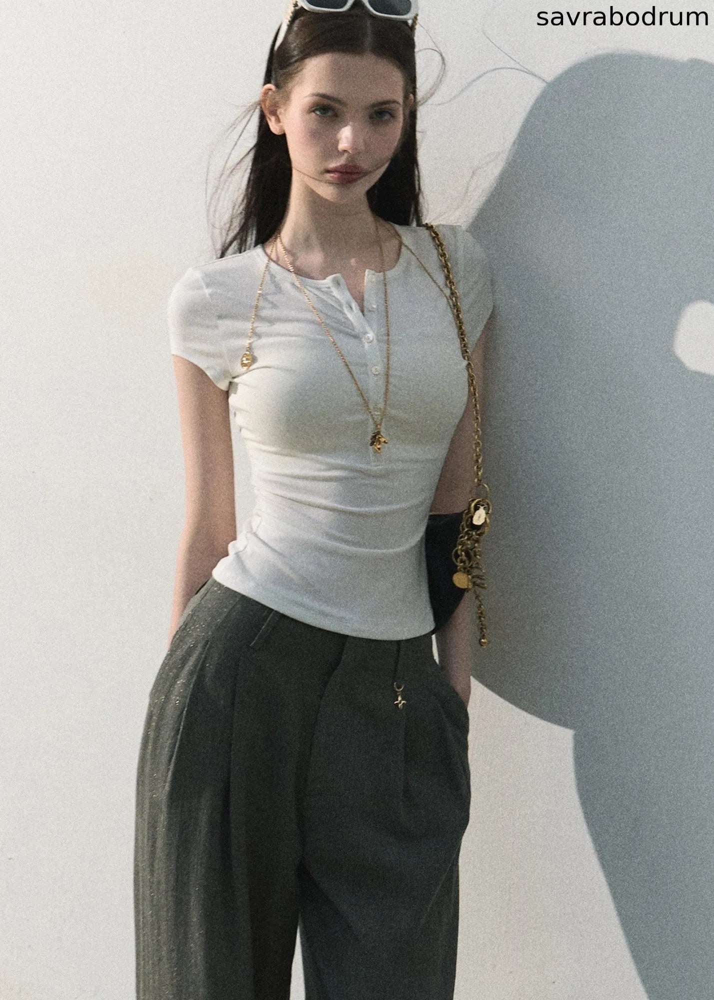 Lyocell Button-Neck Tee