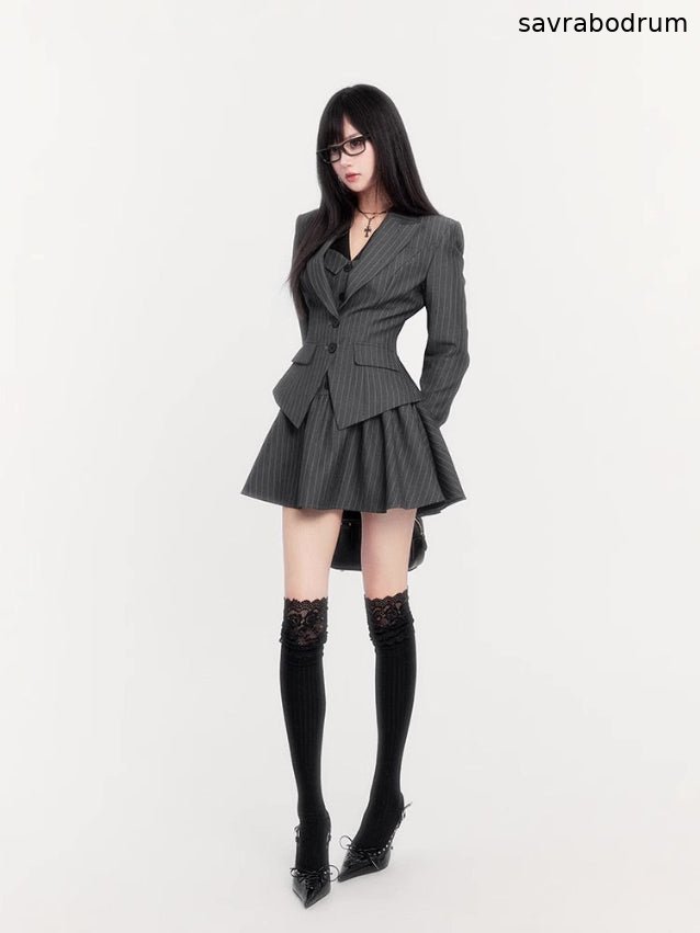 Striped Old Money Shirt Dress Set