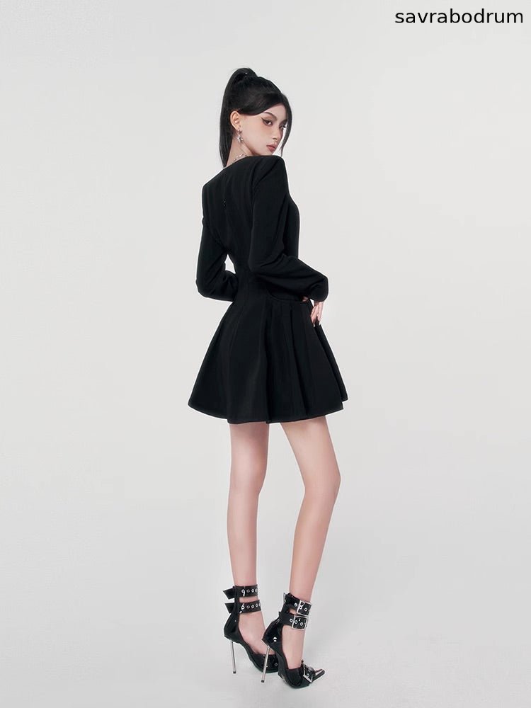 Black Puff Skirt Elegance Dress