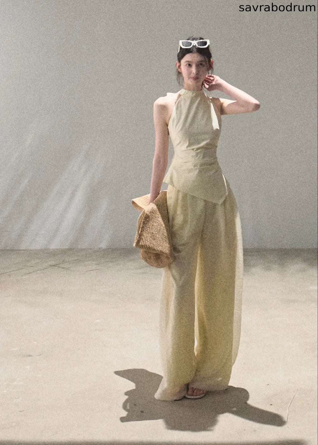 Childlike Fun Draped Mesh Wide-Leg Pants
