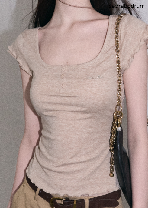 Oxygen U-Neck Wool-Blend Tee