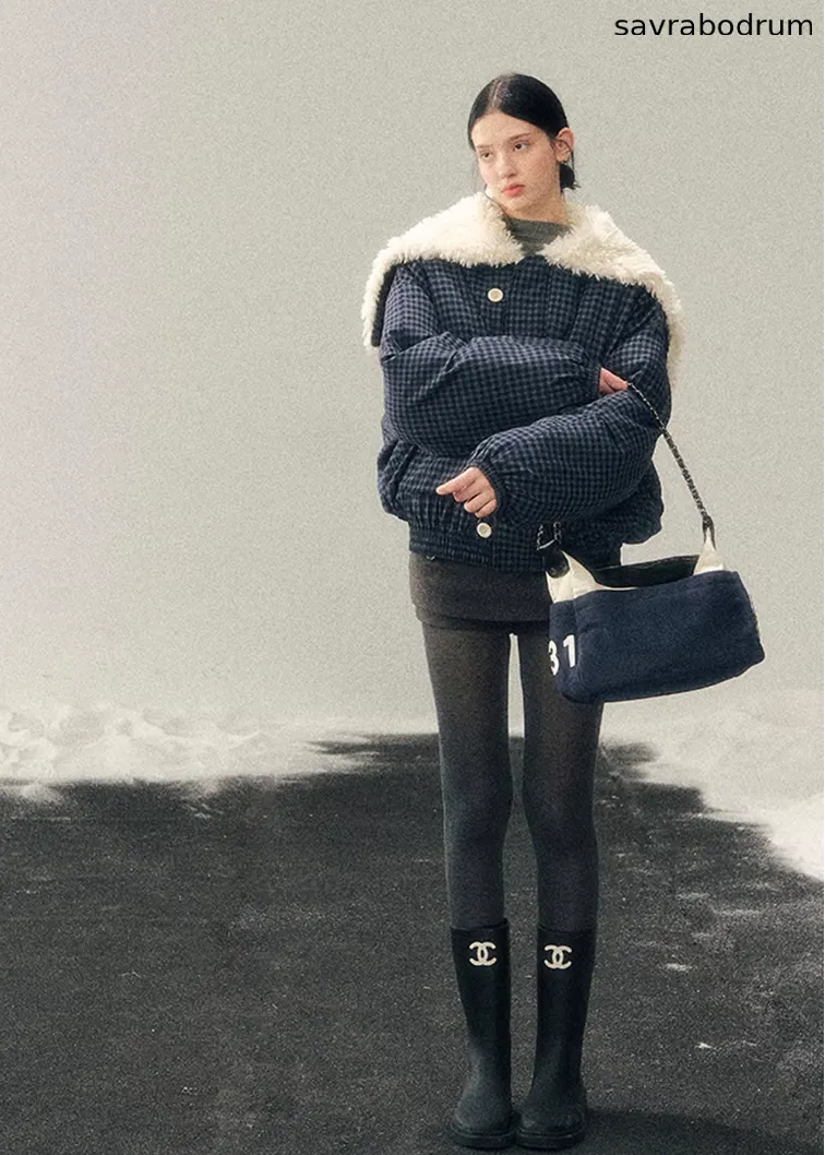 Silent Blue Lamb Collar Jacket
