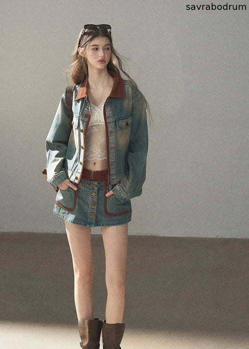 Close to Sunshine Denim Jacket & Mini Skirt Set