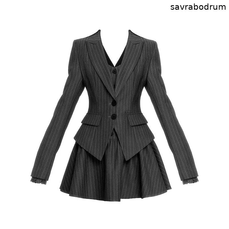 Striped Old Money Shirt Dress Set