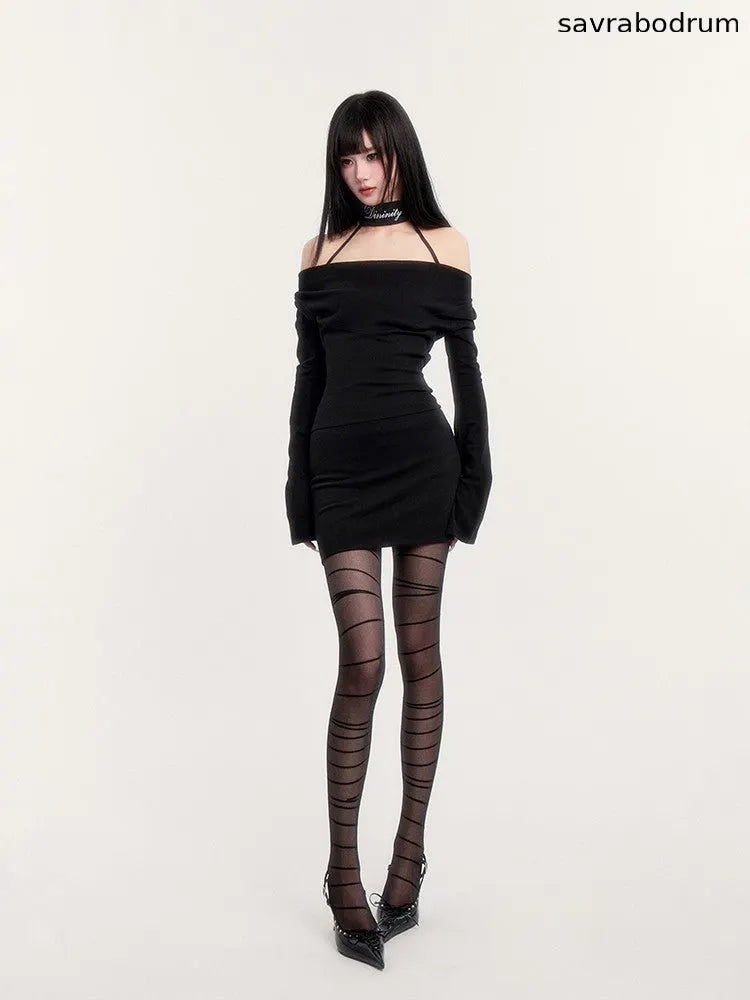 Dark Muse Collar Bodycon Dress