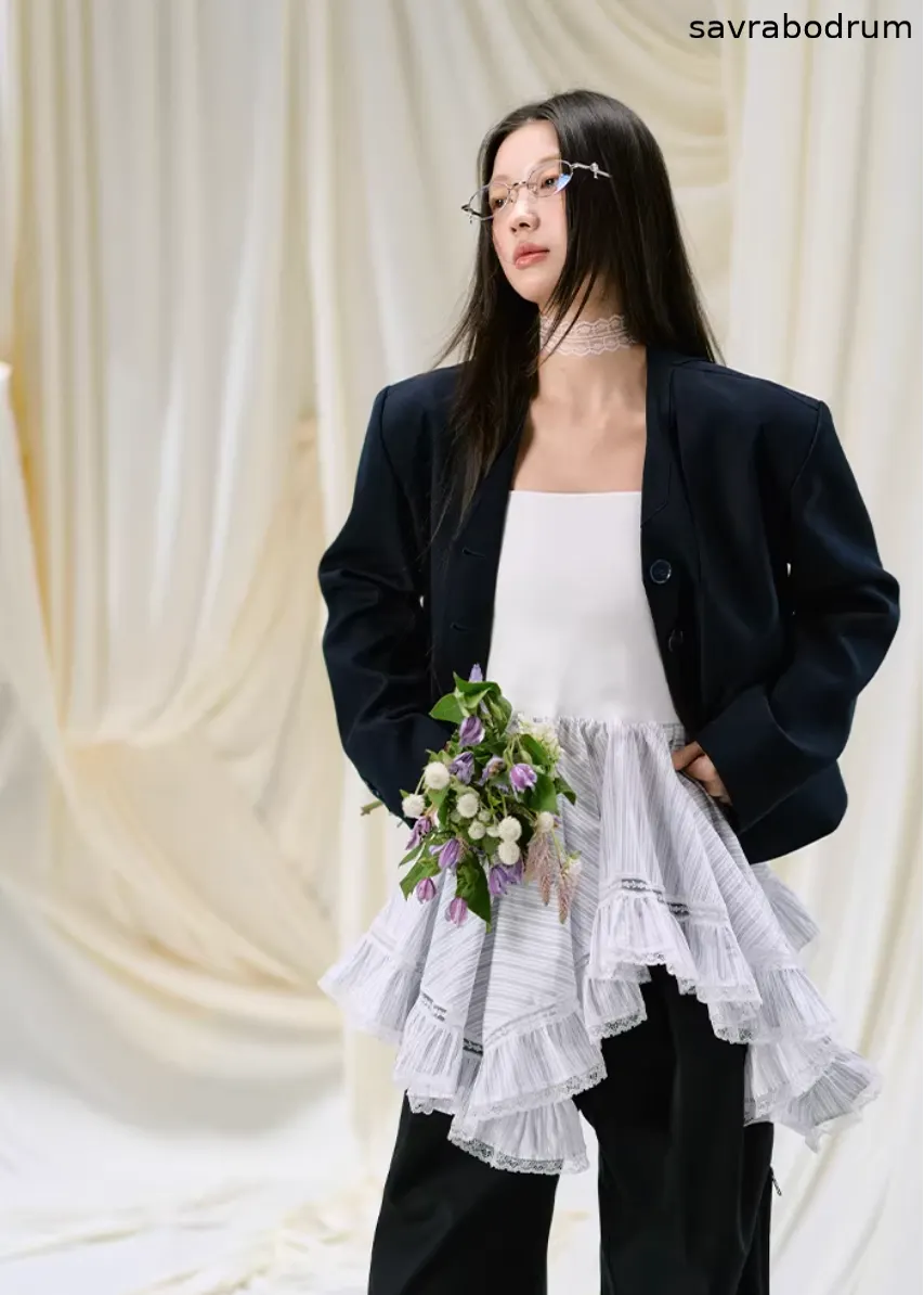 Midnight Veil Patchwork Blazer
