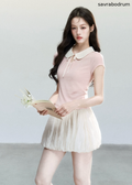 Doll Collar Slim Knit T-Shirt