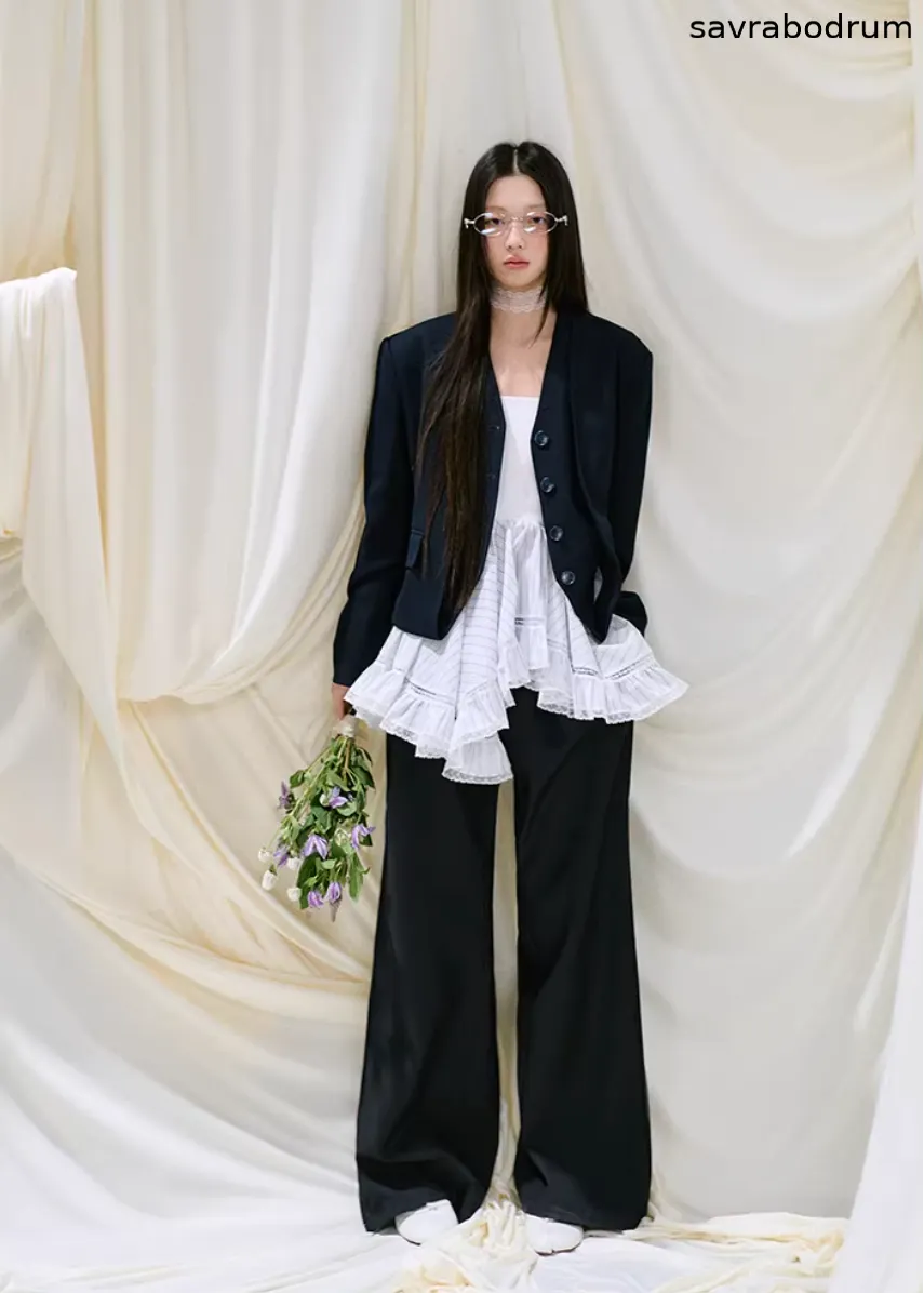 Midnight Veil Patchwork Blazer