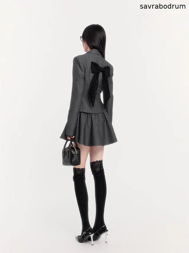 Striped Old Money Shirt Dress Set