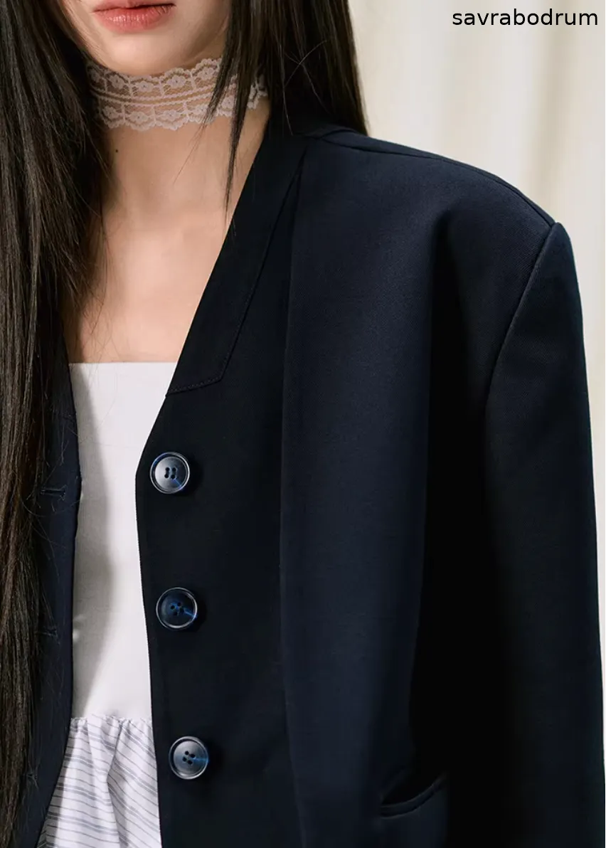 Midnight Veil Patchwork Blazer