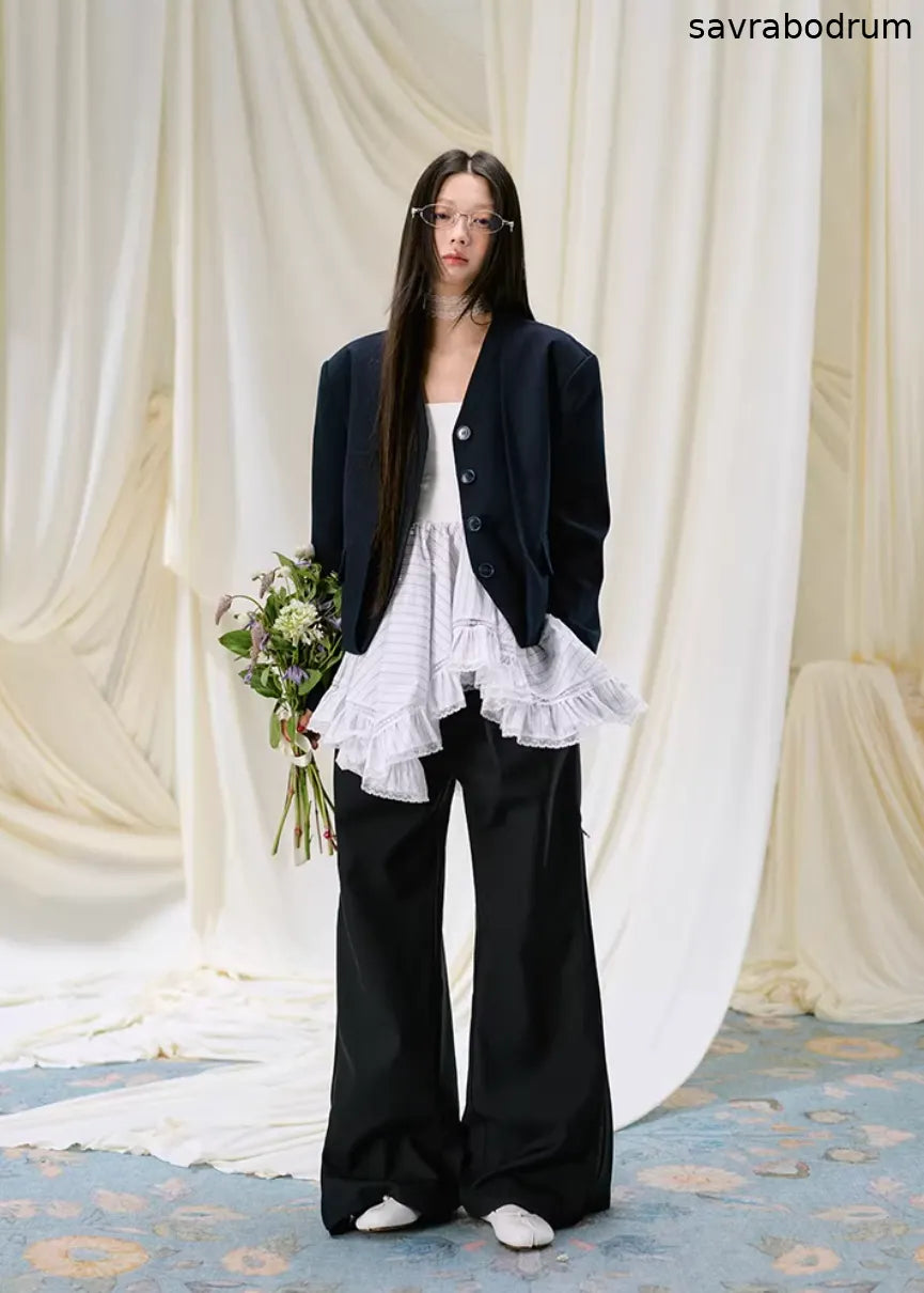 Midnight Veil Patchwork Blazer