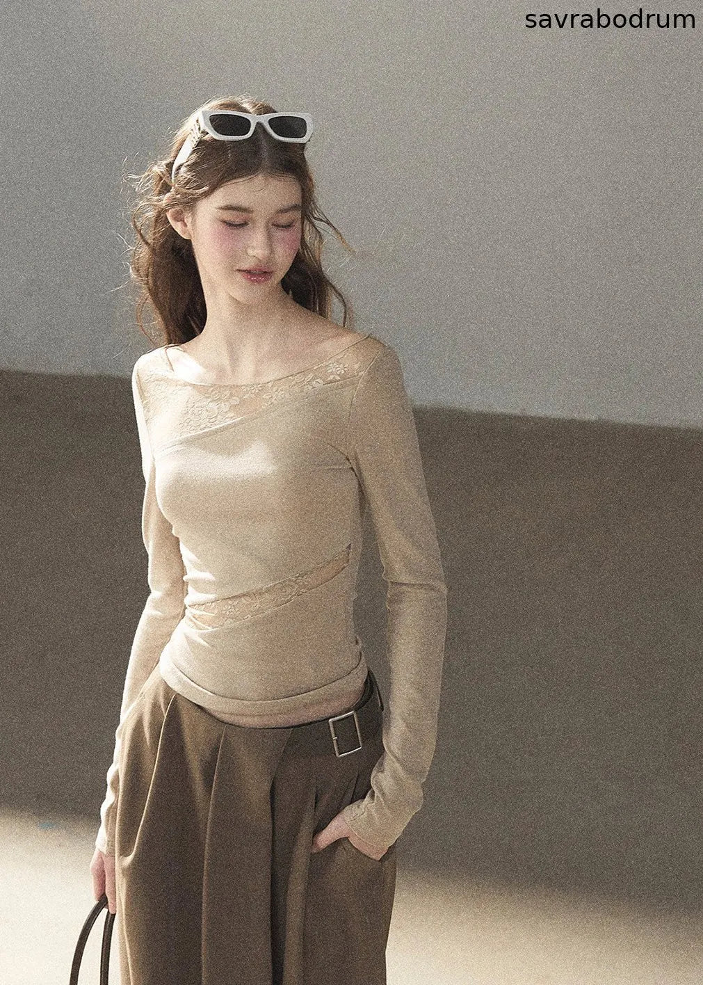 Misty Skin Sheer Lace Long Sleeve Top