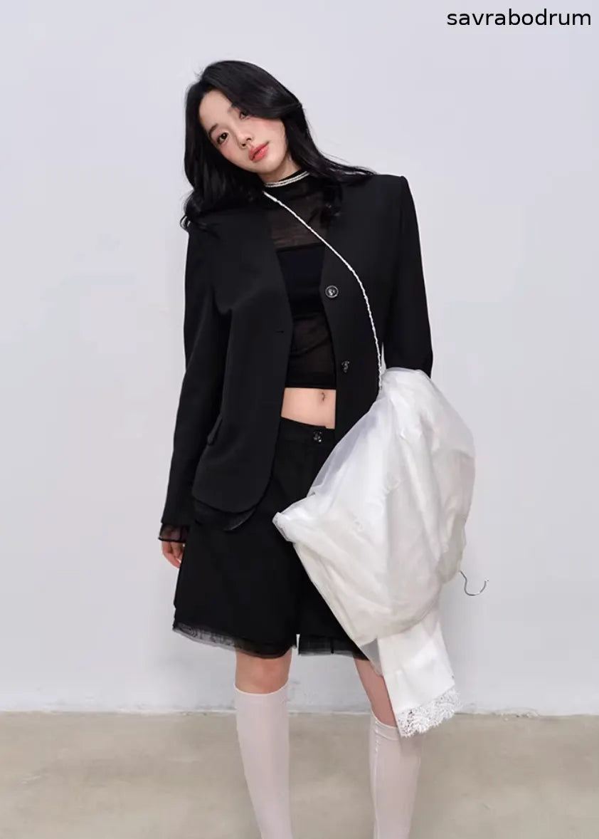 Midnight Tailored Shorts Set
