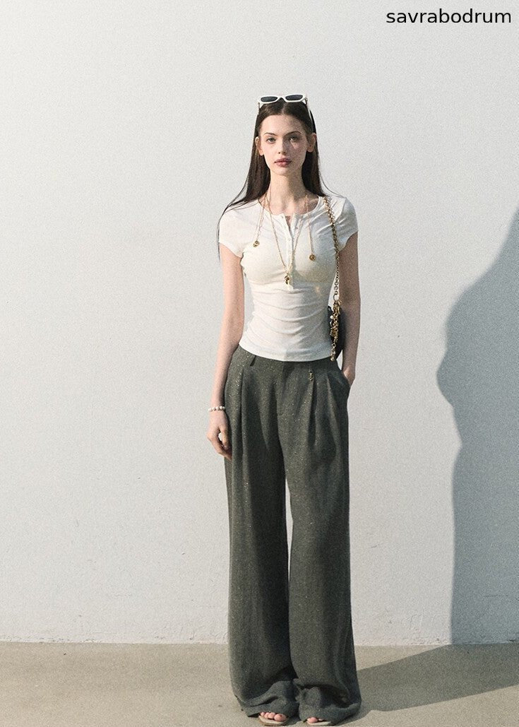 Lyocell Button-Neck Tee