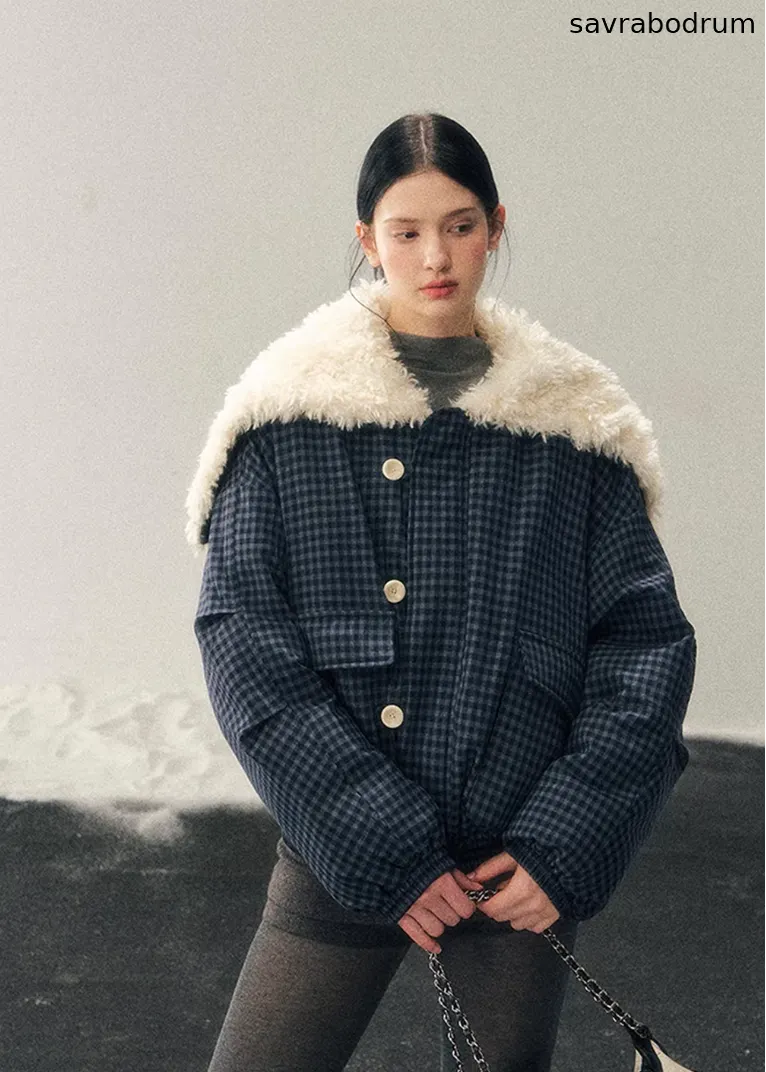 Silent Blue Lamb Collar Jacket