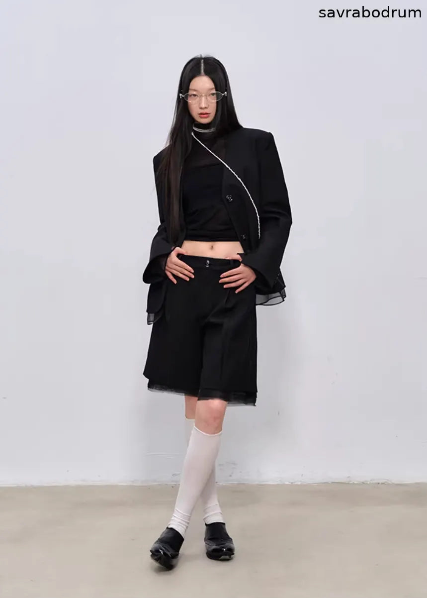 Midnight Tailored Shorts Set