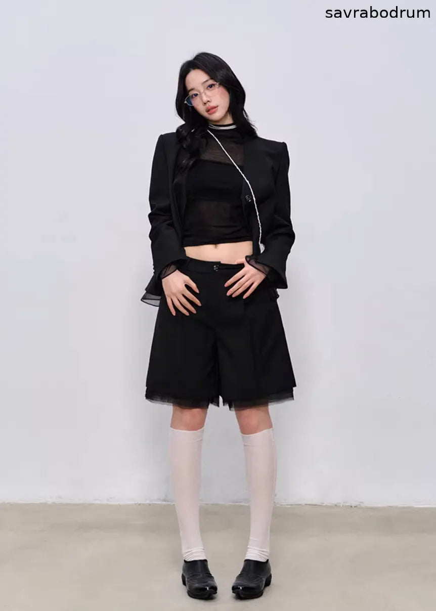 Midnight Tailored Shorts Set