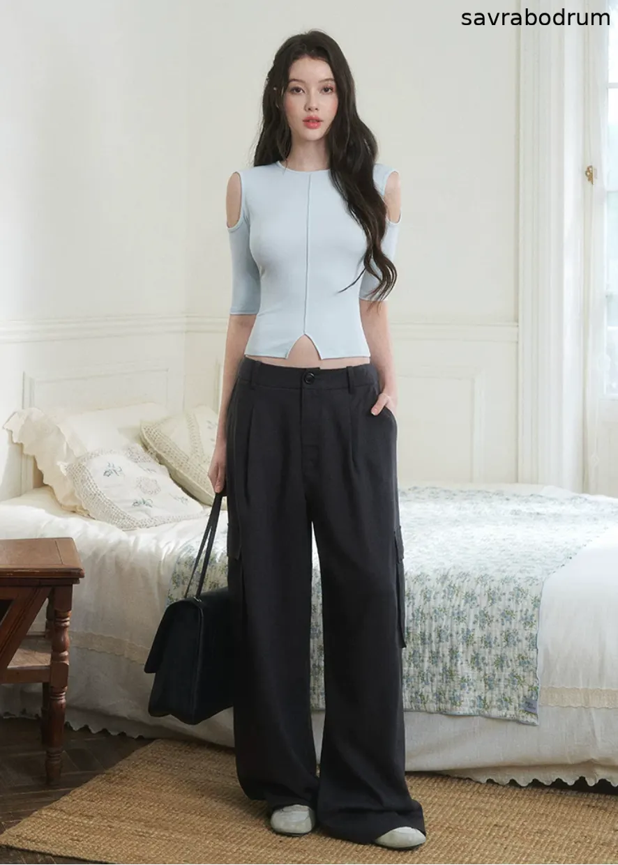 Drapey Straight-Leg Commuter Pants