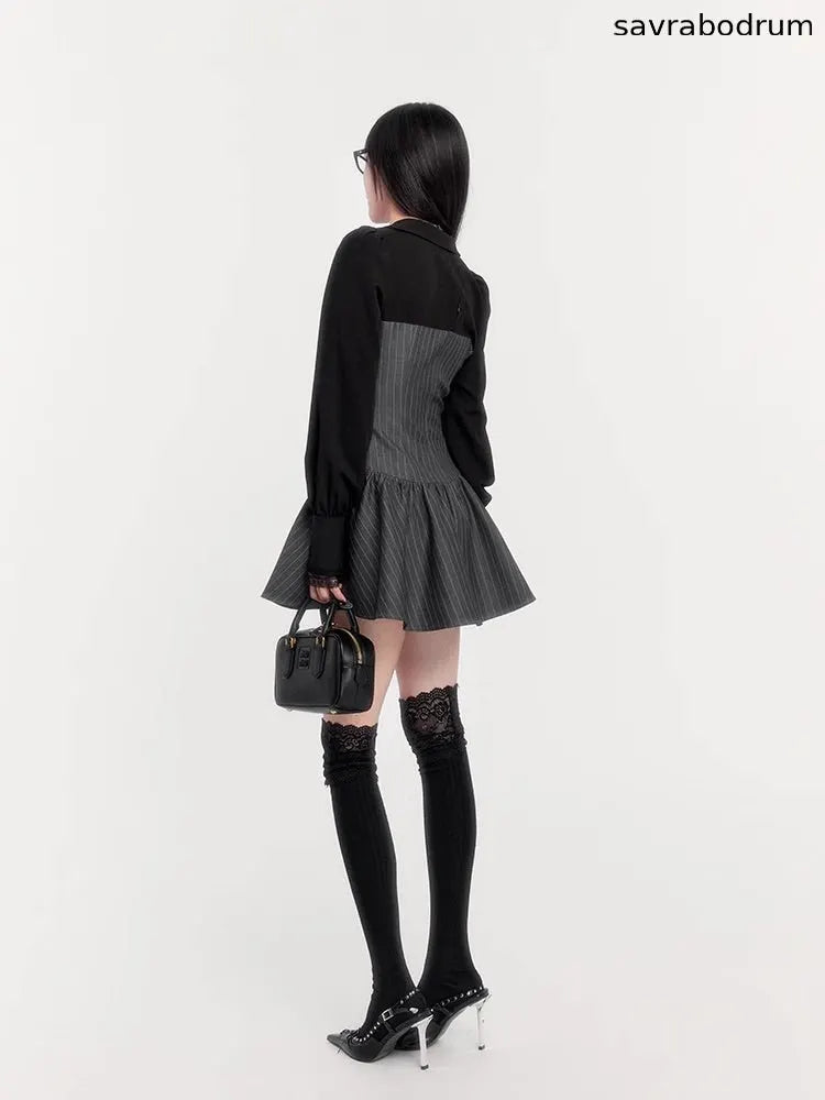 Striped Old Money Shirt Dress Set