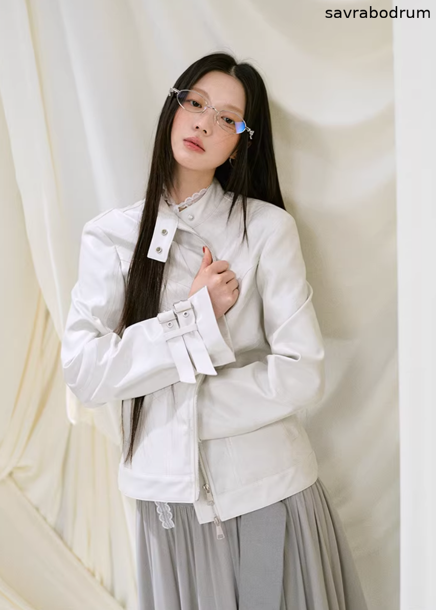 Ivory Vintage Rider Jacket