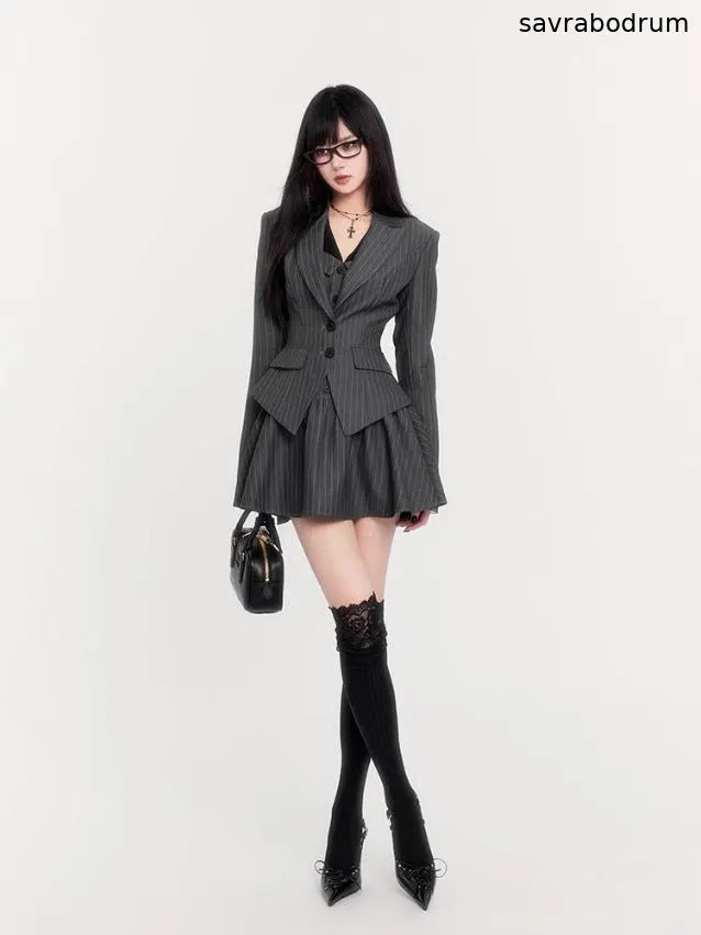 Striped Old Money Shirt Dress Set