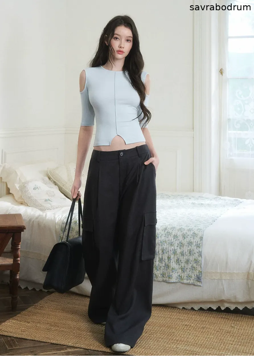Drapey Straight-Leg Commuter Pants