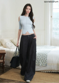 Drapey Straight-Leg Commuter Pants