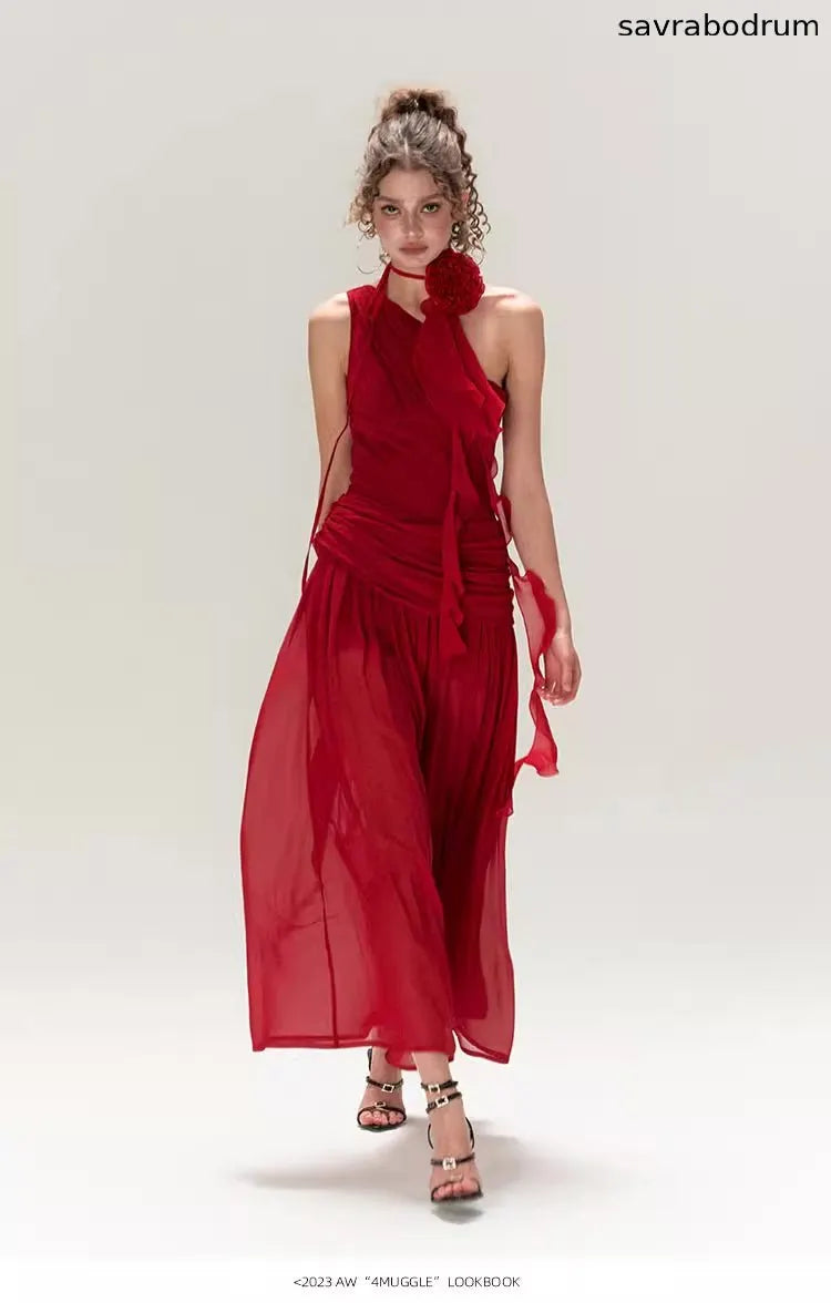 Greek-Inspired High Waist Maxi Dress