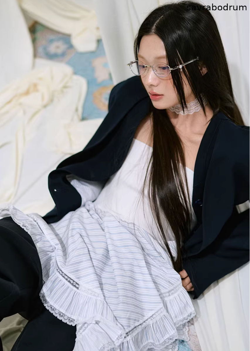 Midnight Veil Patchwork Blazer