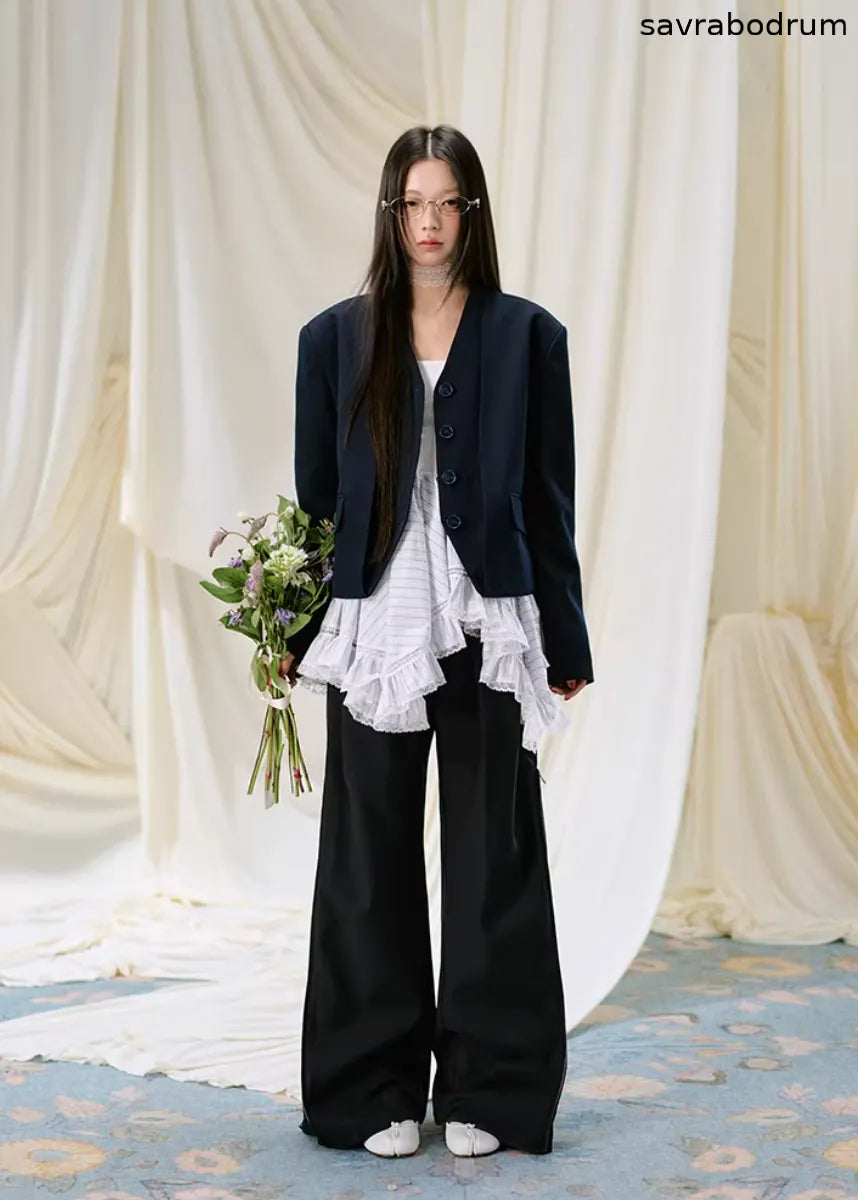 Midnight Veil Patchwork Blazer
