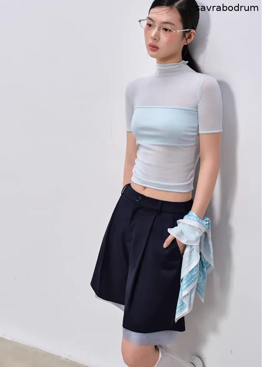 Midnight Tailored Shorts Set