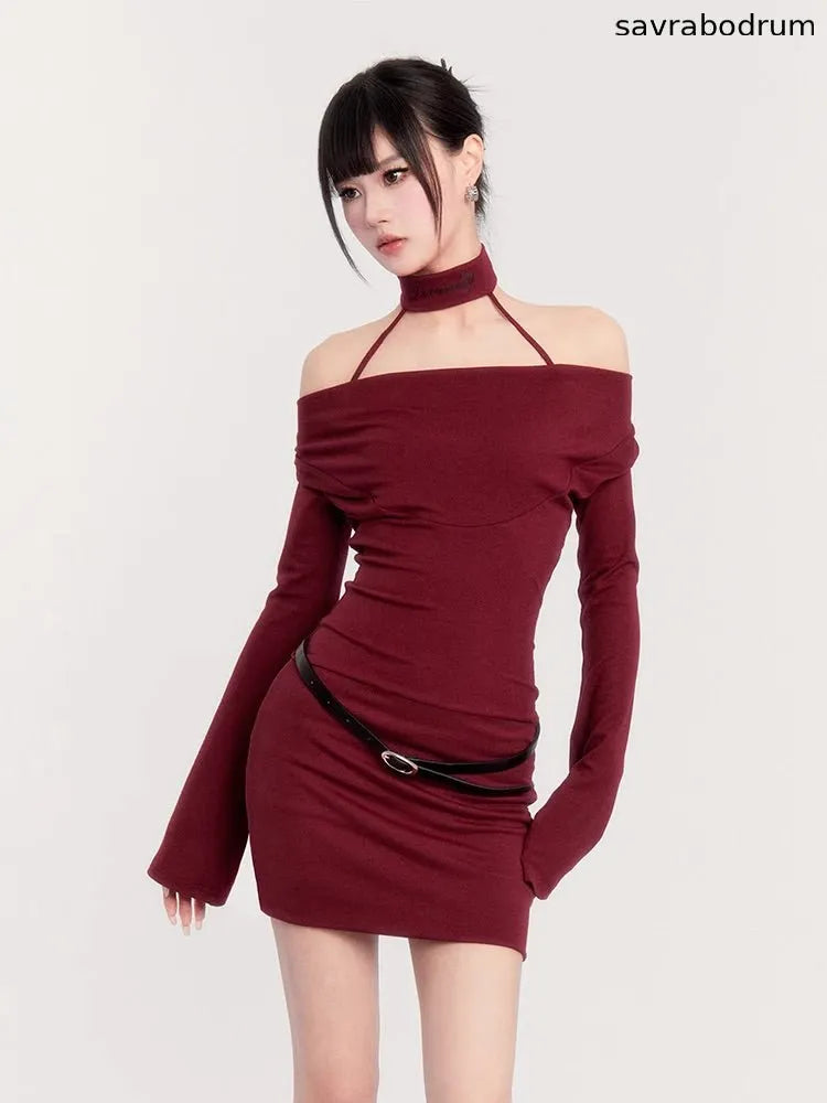 Dark Muse Collar Bodycon Dress