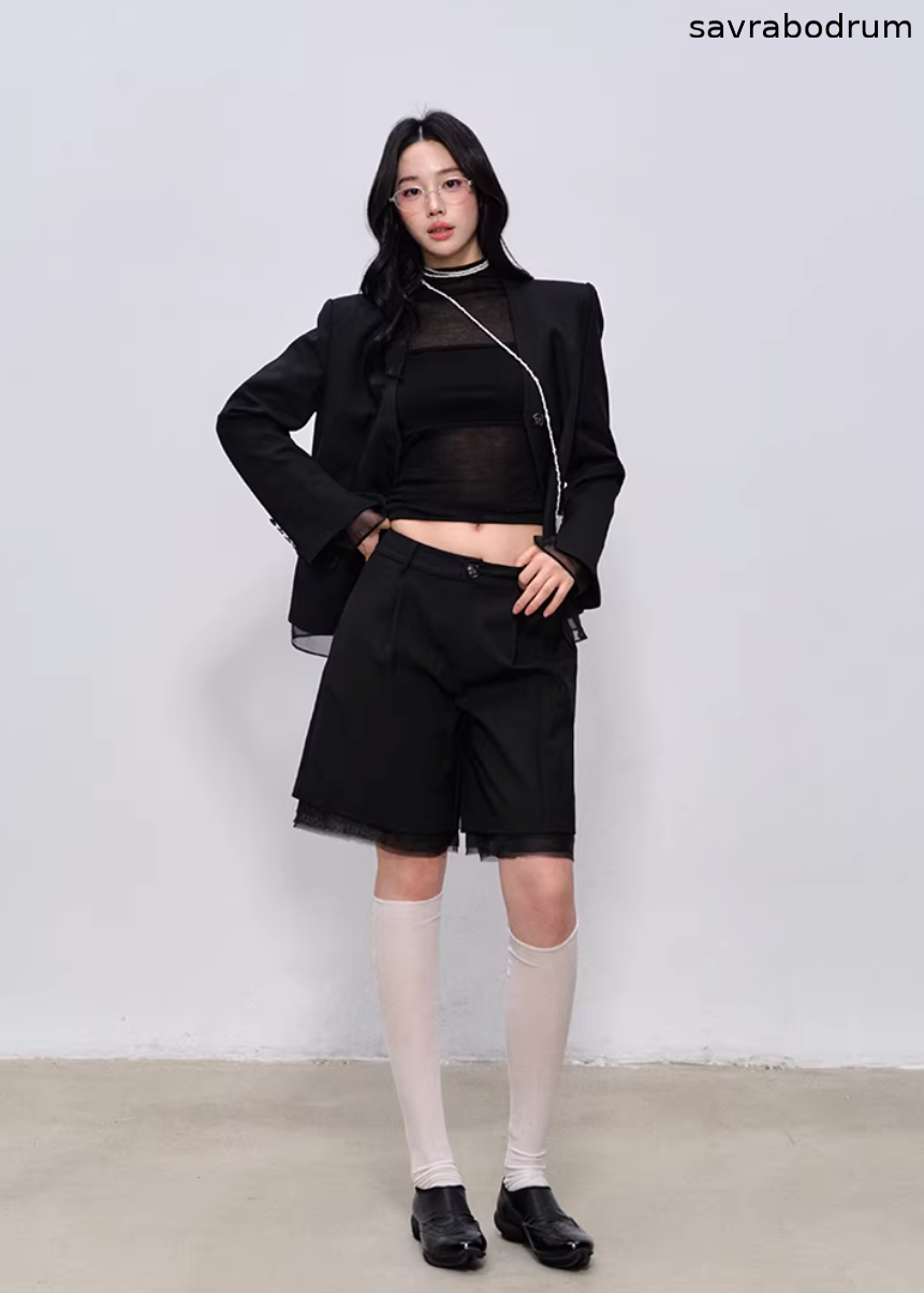 Midnight Tailored Shorts Set
