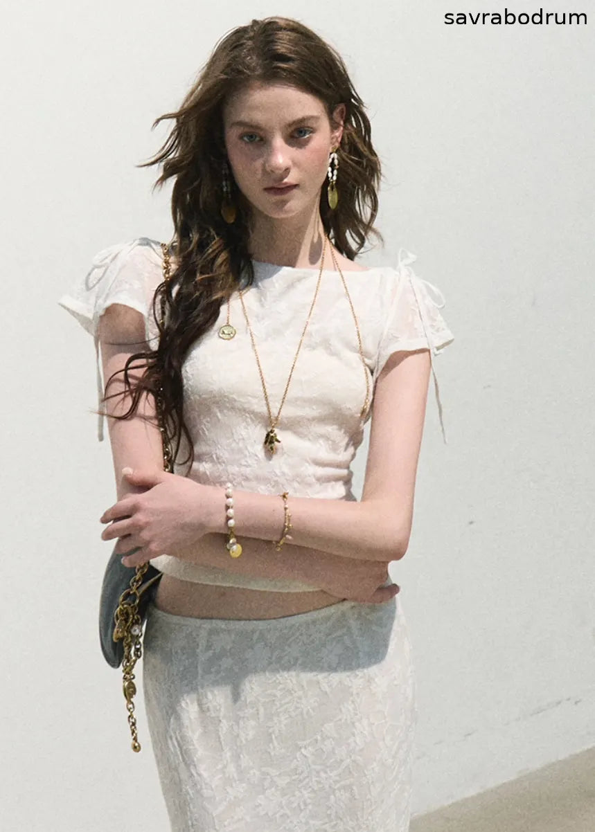 Breath of Spring Jacquard Slim Top