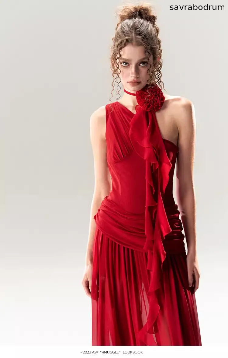 Greek-Inspired High Waist Maxi Dress