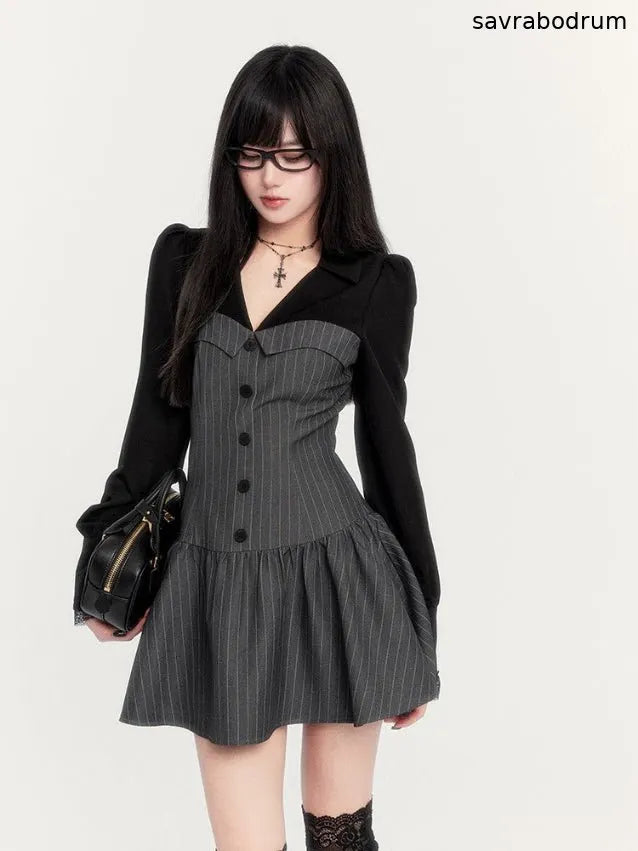 Striped Old Money Shirt Dress Set