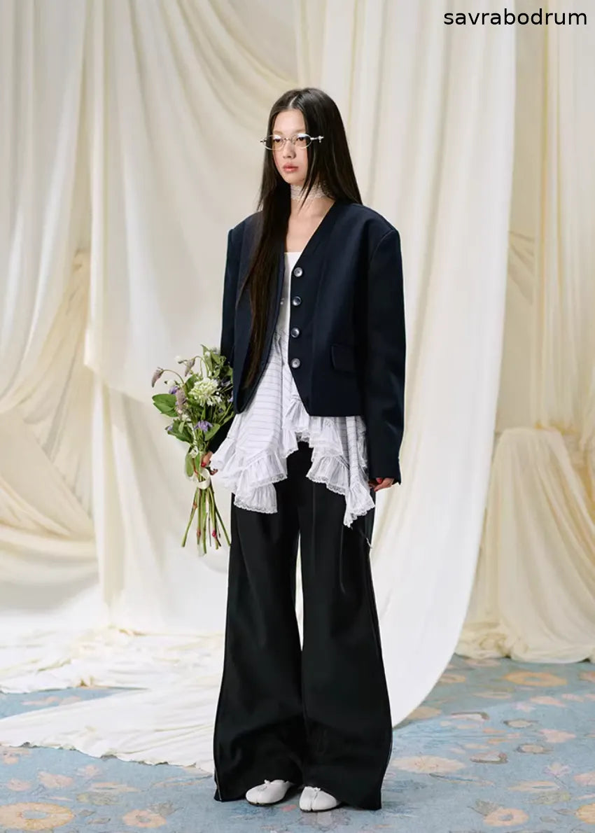 Midnight Veil Patchwork Blazer