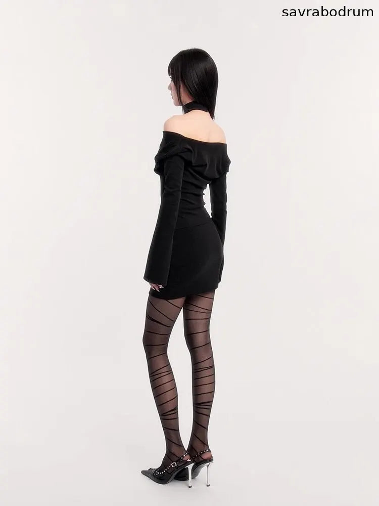Dark Muse Collar Bodycon Dress